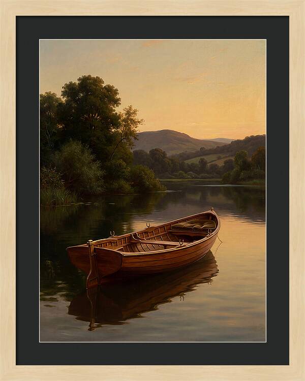 Rowboat Reflections At Dusk