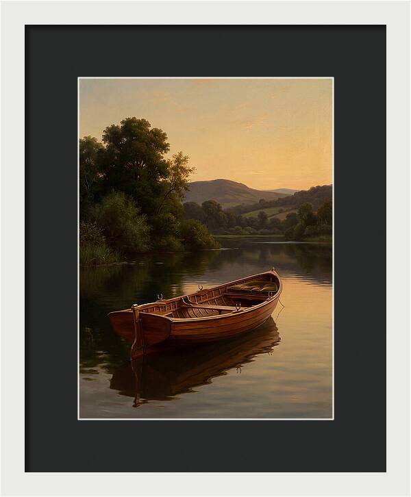 Rowboat Reflections At Dusk