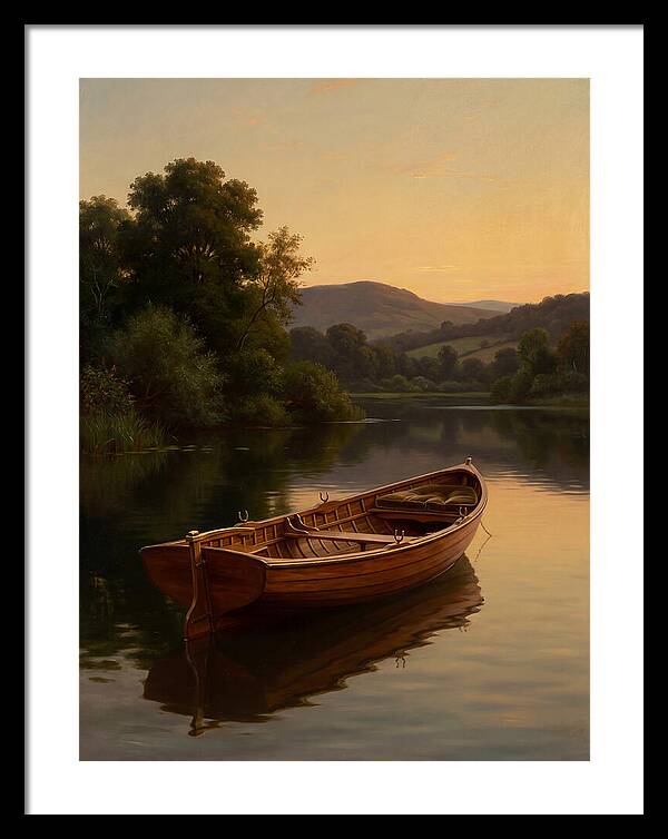 Rowboat Reflections At Dusk