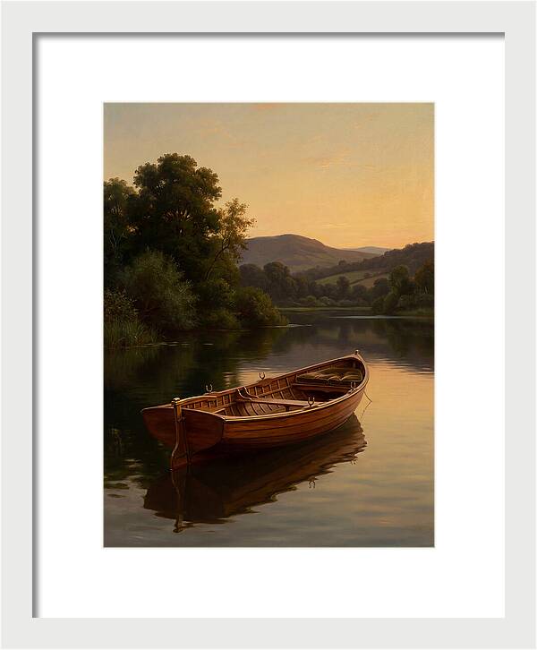 Rowboat Reflections At Dusk