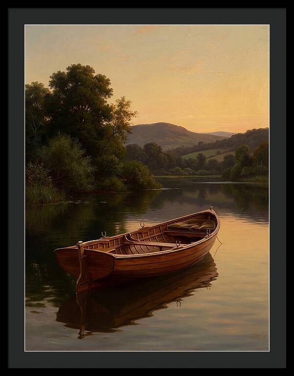 Rowboat Reflections At Dusk
