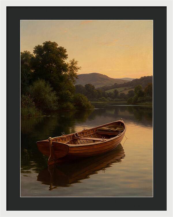 Rowboat Reflections At Dusk