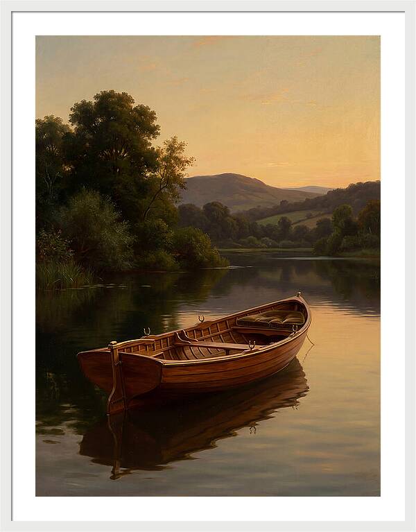 Rowboat Reflections At Dusk