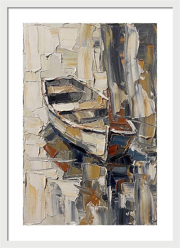 Rowboat Reflections In Texture