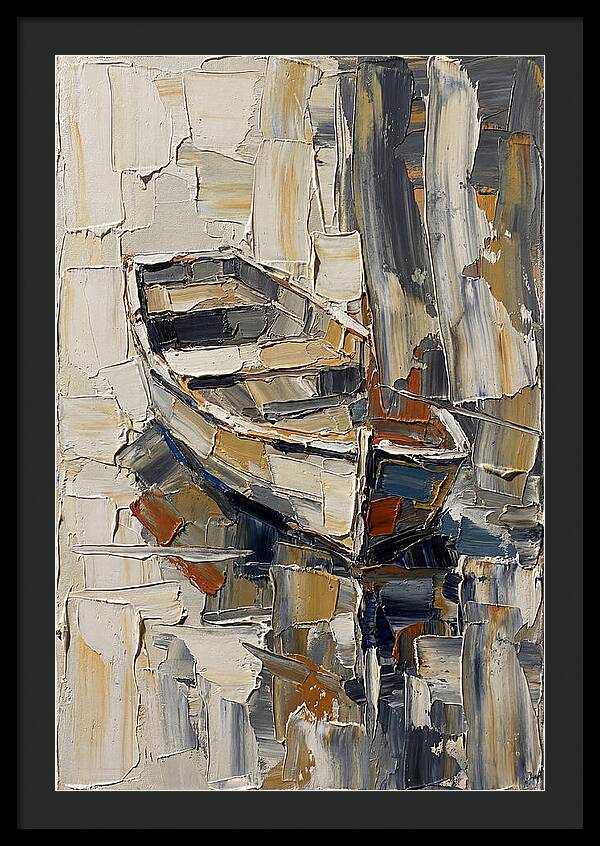 Rowboat Reflections In Texture