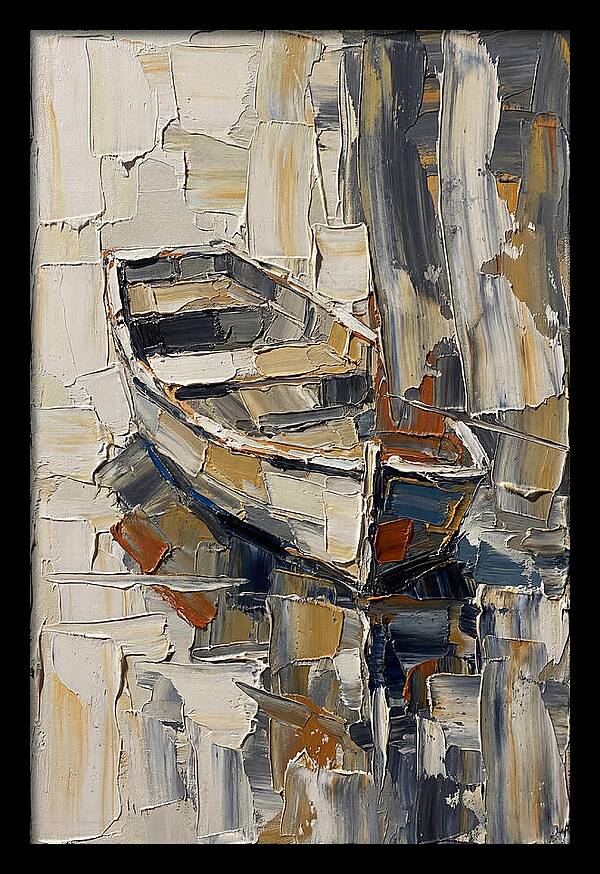 Rowboat Reflections In Texture