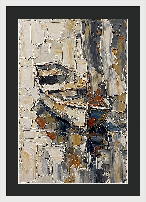 Rowboat Reflections In Texture