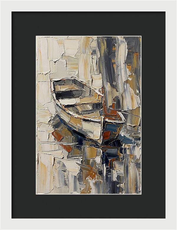 Rowboat Reflections In Texture
