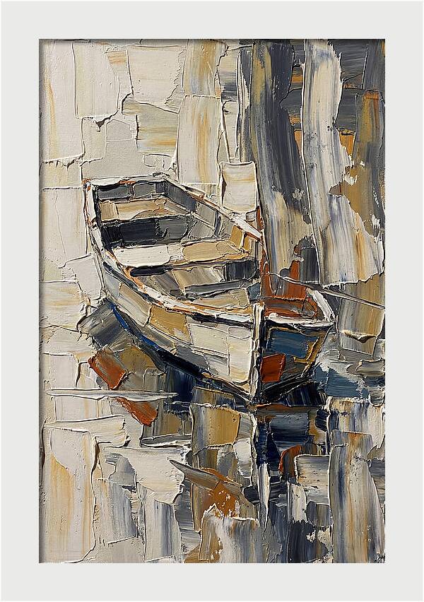 Rowboat Reflections In Texture