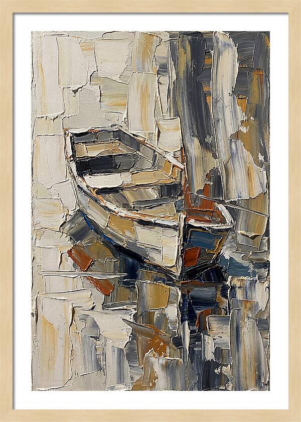 Rowboat Reflections In Texture
