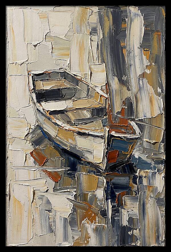 Rowboat Reflections In Texture