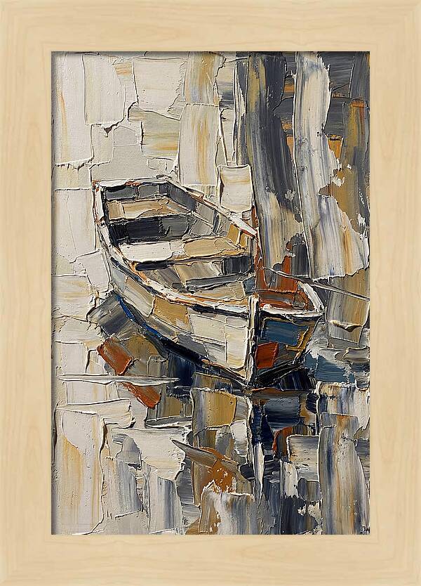 Rowboat Reflections In Texture