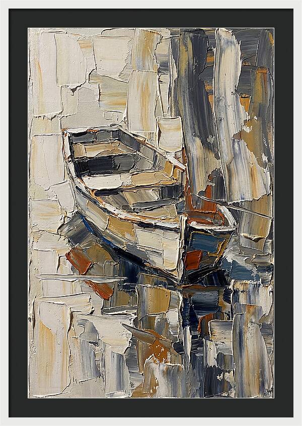 Rowboat Reflections In Texture