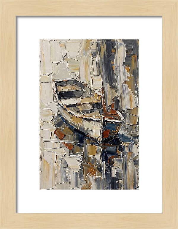 Rowboat Reflections In Texture