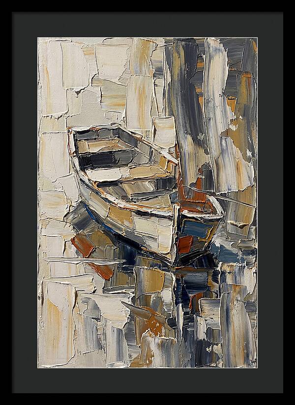 Rowboat Reflections In Texture