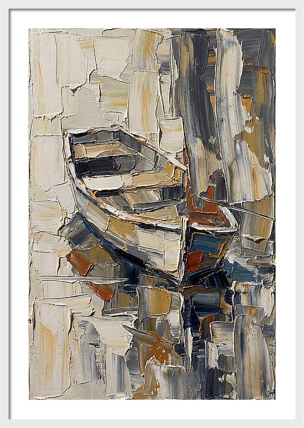 Rowboat Reflections In Texture