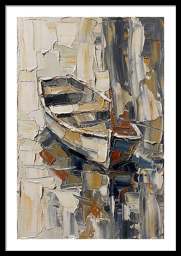 Rowboat Reflections In Texture