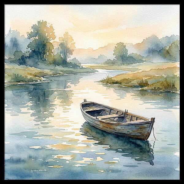 Rowboat Serenity At Dusk