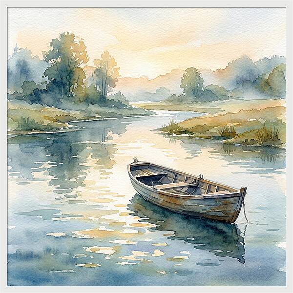 Rowboat Serenity At Dusk