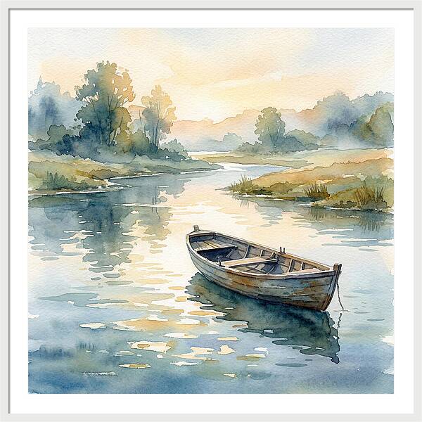 Rowboat Serenity At Dusk