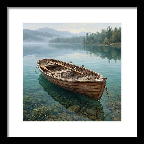 Rowboat Serenity On Calm Waters