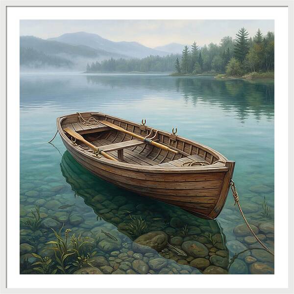 Rowboat Serenity On Calm Waters