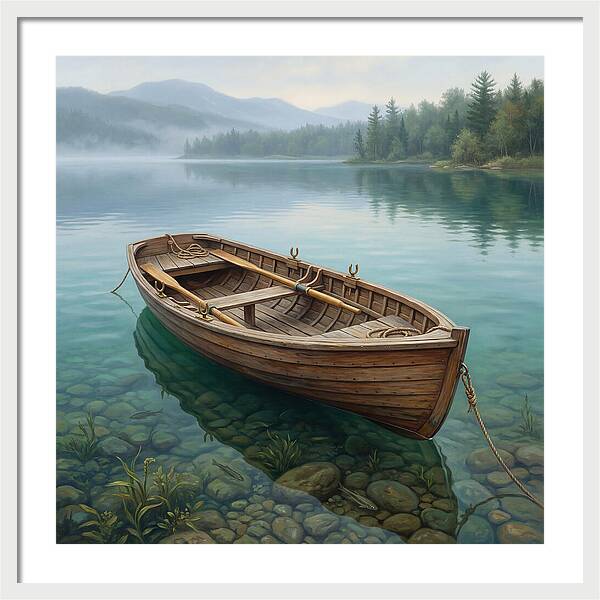 Rowboat Serenity On Calm Waters