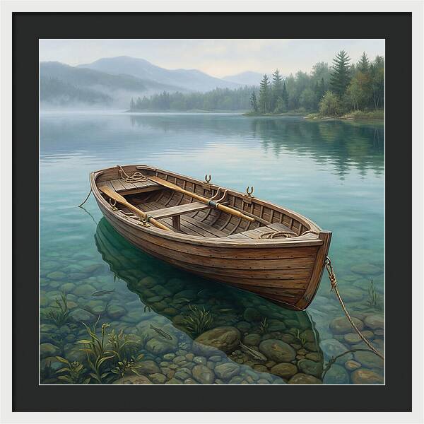 Rowboat Serenity On Calm Waters