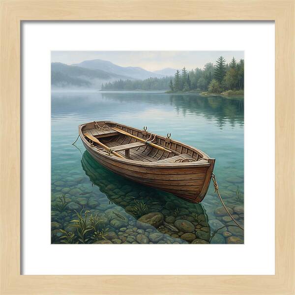 Rowboat Serenity On Calm Waters