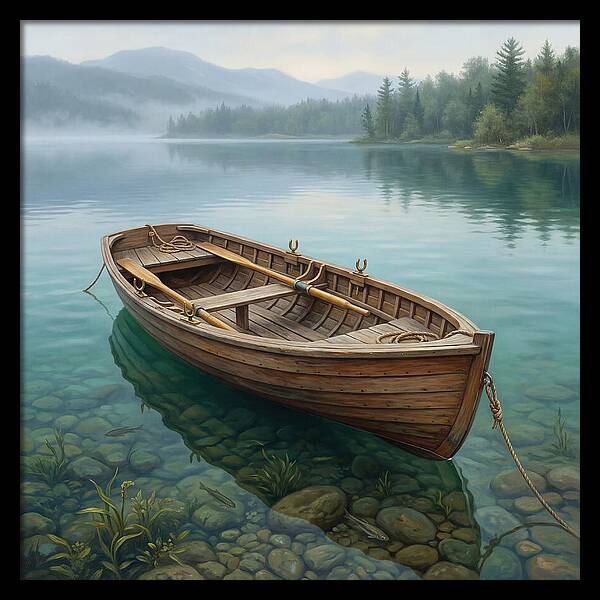 Rowboat Serenity On Calm Waters