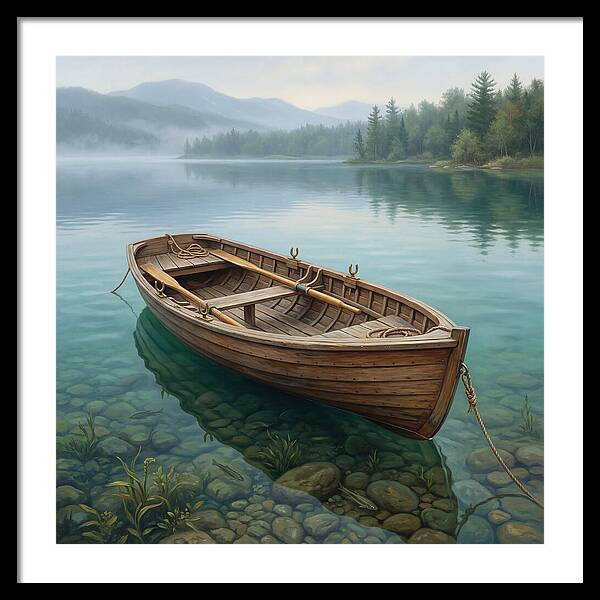 Rowboat Serenity On Calm Waters