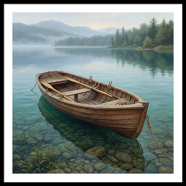 Rowboat Serenity On Calm Waters