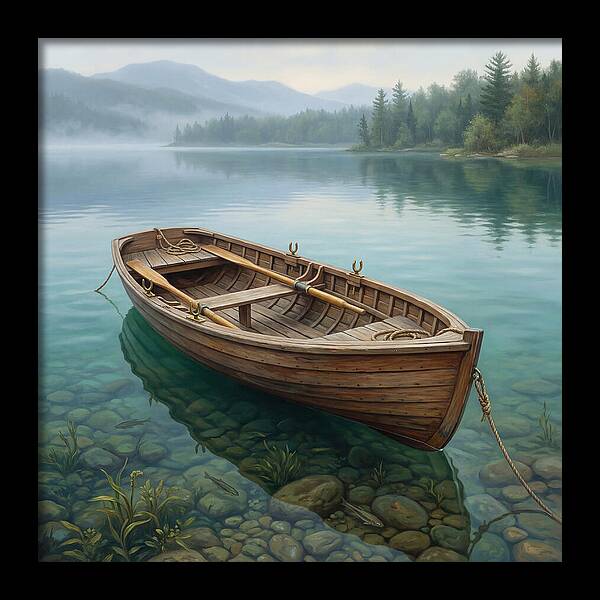 Rowboat Serenity On Calm Waters