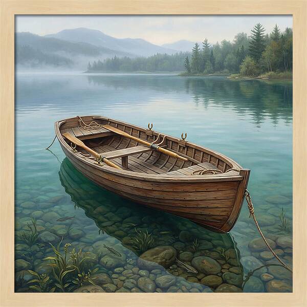 Rowboat Serenity On Calm Waters