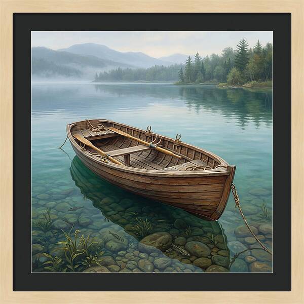 Rowboat Serenity On Calm Waters