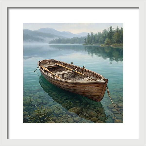 Rowboat Serenity On Calm Waters
