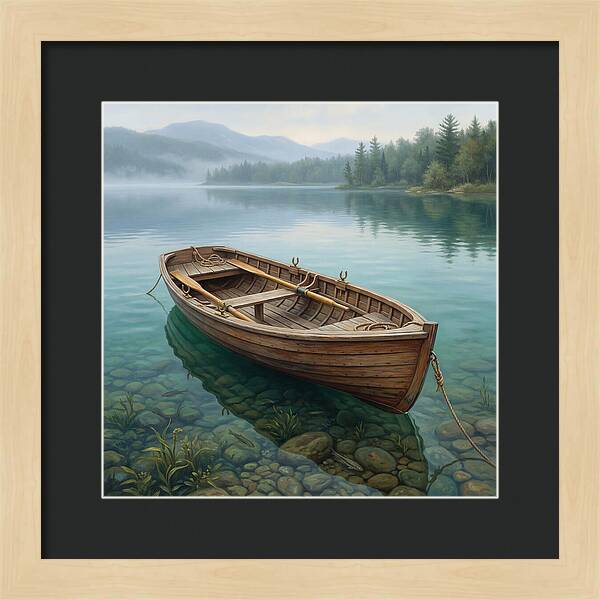 Rowboat Serenity On Calm Waters
