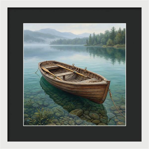 Rowboat Serenity On Calm Waters