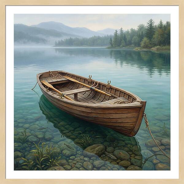 Rowboat Serenity On Calm Waters