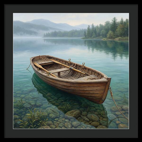 Rowboat Serenity On Calm Waters