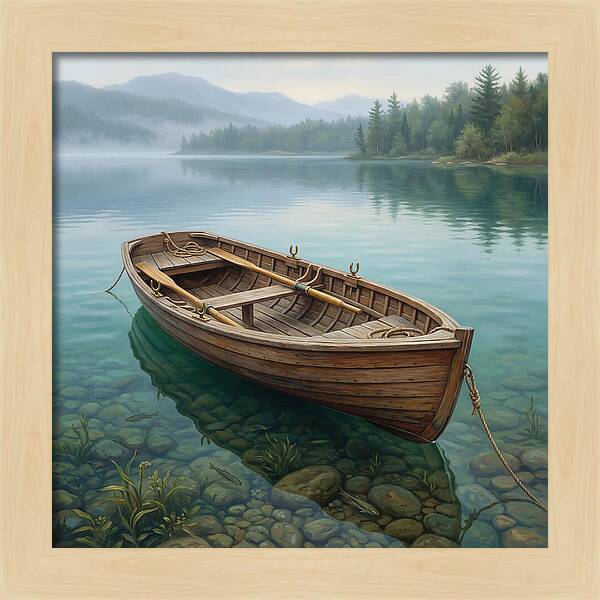 Rowboat Serenity On Calm Waters