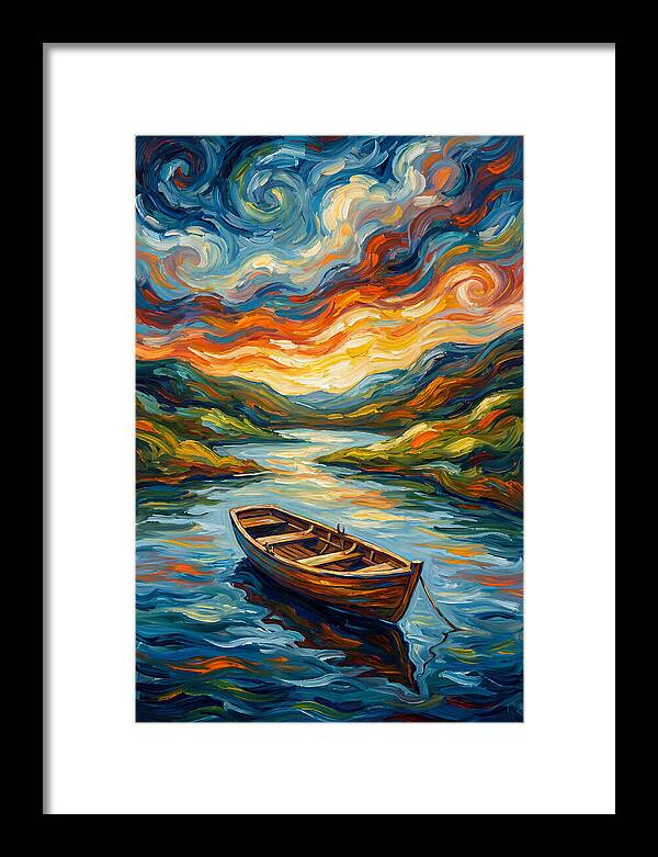 Rowboat Under Vibrant Skies