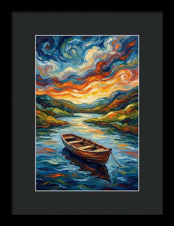 Rowboat Under Vibrant Skies