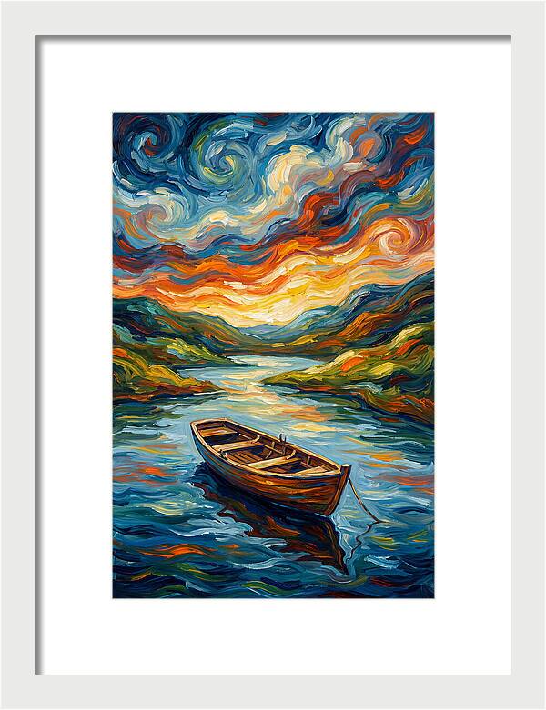 Rowboat Under Vibrant Skies