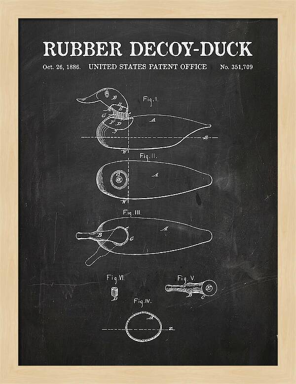 Rubber Decoy Duck Chalkboard Patent Us351709a