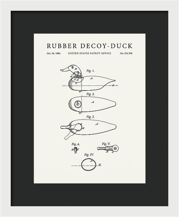 Rubber Decoy Duck Minimalist Patent Us351709a
