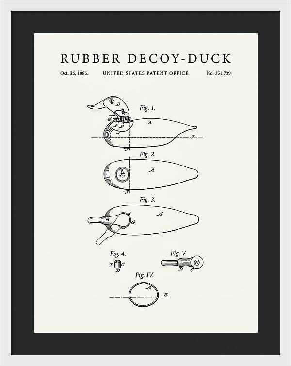 Rubber Decoy Duck Minimalist Patent Us351709a