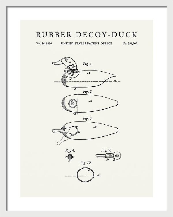 Rubber Decoy Duck Minimalist Patent Us351709a