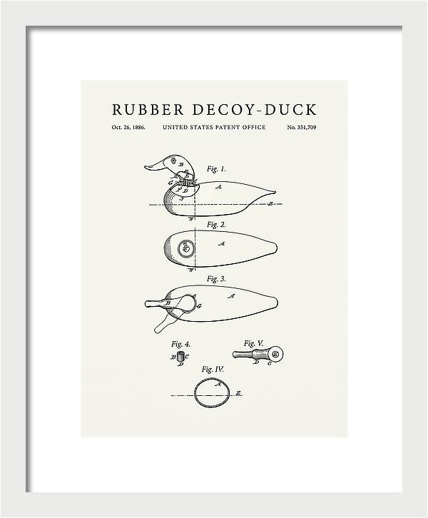 Rubber Decoy Duck Minimalist Patent Us351709a
