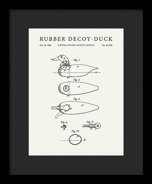 Rubber Decoy Duck Minimalist Patent Us351709a